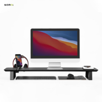 SAMDI Nouvelle Chaise de Bureau Moderne Noire en Métal, Portable et Réglable en Hauteur, pour Gaming et Ordinateur, avec Support Mural en Bois