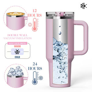 Nouvelle conception, tasse de voyage isotherme 40 oz, gobelet à double paroi sous vide avec poignée et couvercle, cadeau de Noël - Product Image 2