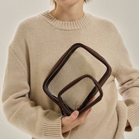 Pochette de voyage en PVC personnalisée avec logo imprimé, étanche, pour cosmétiques et maquillage, sacs de toilette personnalisés en PVC