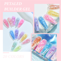 Pétale Fleurs Gel Builder No Heat Deroi Nail Extension UV Gel Builder 20 couleurs Rubber Gel Builder