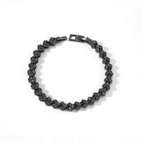 Nouvelle Chaîne Unisexe Créative en Alliage de Zinc, Tendance Européenne et Américaine, en Forme de Cœur, à Trois Diamants, Double Fermoir, Incrustée de Diamants, Style Niche