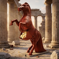 Figurine de collection Cheval de Troie, Nouveau film L'Odyssée, Souvenir du mythe grec antique, Décoration intérieure, Seau à popcorn
