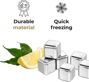 Accesorios de Bar Ecológicos de Acero Inoxidable 304 de Lujo, Cubitos de Hielo para Enfriar Bebidas en Fiestas y Cenas - Product Image 4