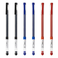 Bolígrafo de Gel de Plástico de Alta Capacidad de 0.5 mm, 1200 Metros de Longitud de Escritura, para Exámenes, Oficina, Material Escolar, Suministros de Papelería, Paquete de 12 Unidades