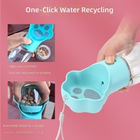 Bouteille d'eau portable pour animaux de compagnie 2-en-1, gobelet à eau et à nourriture pour chien, anti-fuite, pour voyages en plein air, avec logo personnalisé