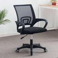 Chaise de bureau moderne minimaliste en métal avec accoudoirs réglables en hauteur, pivotante, en tissu maillé, design ergonomique pour le personnel et la maison