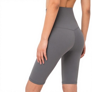 Shorts de Yoga ZR NULS Bare-Fit Sólidos de Cintura Alta, Levanta Glúteos, Sin Costuras, Ajustados, para Verano, para Mujer - Product Image 1