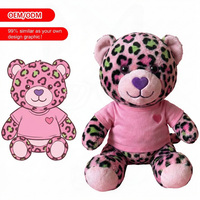 Fabricant de jouets en peluche personnalisés : Ours tendance imprimé léopard, collectionnables, jouets Gachapon, jouets Fidget personnalisés en gros