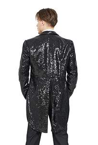 Veste <span class=keywords><strong>de</strong></span> smoking à paillettes <span class=keywords><strong>pour</strong></span> hommes Tails Slim Fit Tailcoat Dress Coat Swallowtail Dinner Party Wedding Blazer Suit - Product Image 5