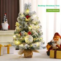 Sapin de Noël en PVC pour simulation, 45/60 cm, aiguilles de pin denses et floquées, mini format de bureau, fabriqué en Chine