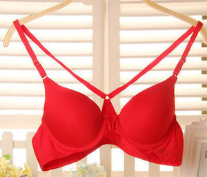 Reggiseno <span class=keywords><strong>Push</strong></span>-<span class=keywords><strong>Up</strong></span> Sexy di nuova moda donna modello solido comoda chiusura frontale biancheria intima grande ferretto in cotone - Product Image 4