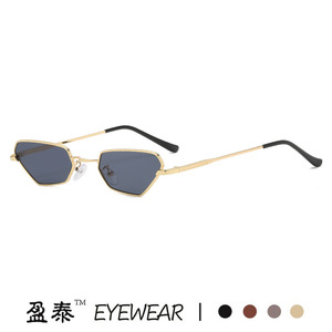 แว่นกันแดดทรงเหลี่ยม Yingtai Eyewear รุ่น Cat Eye กรอบโลหะ เลนส์สีเหลือง ป้องกันรังสียูวี 400 สำหรับทุกเพศ สไตล์สตรีท - Product Image 5