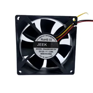 JEEK 80mm 8025 Dc 12v 4800rpm Roulement à billes Convertisseur de flux d'air élevé Ventilateur axial 80x80x25