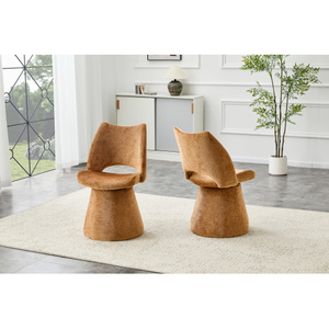 Fauteuil d'appoint moderne en velours, dossier ajouré, durable, écologique, rembourré, élégant pour salle à manger et salon - Product Image 3