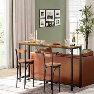 <span class=keywords><strong>Table</strong></span> de <span class=keywords><strong>Bar</strong></span> Rectangulaire de 63 Pouces, Comptoir de Cuisine Intérieur Vintage, Pieds Robustes, Facile à Nettoyer - Product Image 5