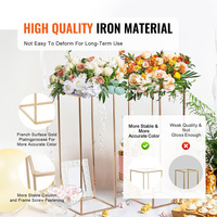 Supports de centre de table dorés avec présentoirs en acrylique transparent pour décorations de table de mariage, support de présentation de fleurs en métal