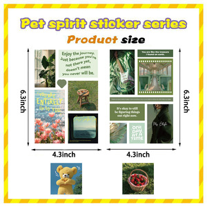 Ychon 8 hojas de pegatinas de arte verde en el camino pegatinas de paisaje Diy diario decorativo funda de teléfono pegatinas de estilo de revista - Product Image 6