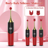 10-Frequenz Vibrations-Klitoris-Stimulator mit Fernbedienung, Mehrere Geschwindigkeiten, 3 Austauschbare Aufsätze, USB-Aufladbar, Täglich Wasserdicht