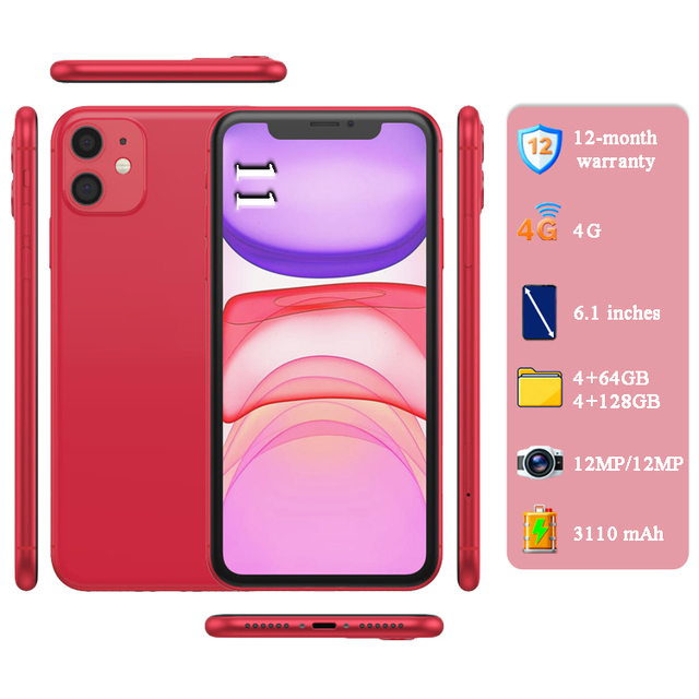 Unlocked Original Mobile Phones 11 64GB/128GB [12MP Camera] Global Version 4G Smartphone A+ Quality