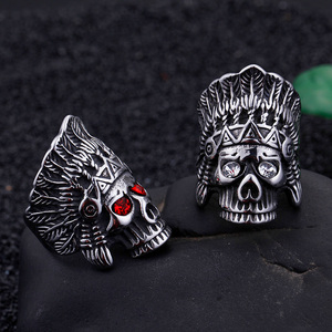 KALEN 316L Edelstahl Hip Hop Punk Ringe Schädel ring für Männer - Product Image 6
