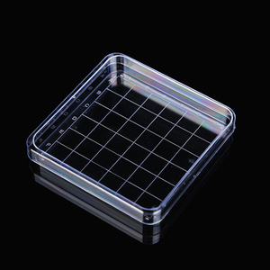 Boîte de Pétri carrée Yuan Yi 10x10cm en plastique transparent avec grille pour culture bactérienne, usage en laboratoire - Product Image 2