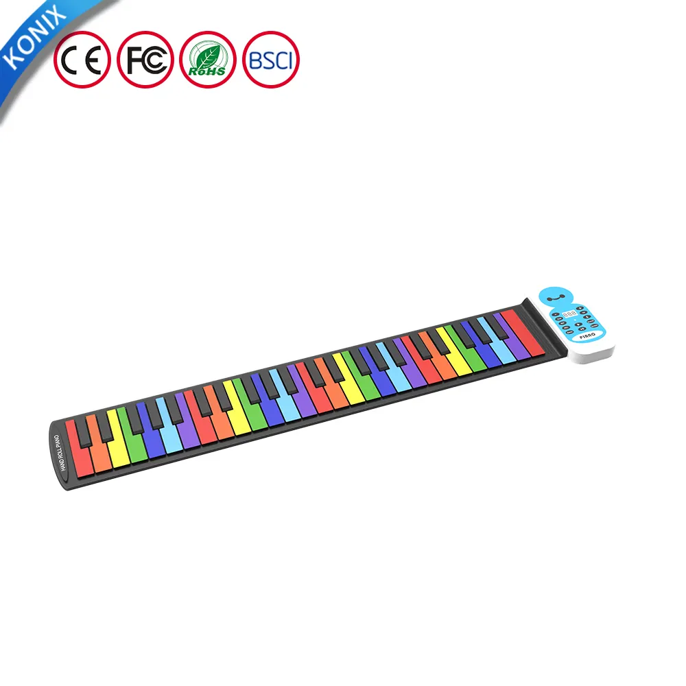 49 Keys Educational Musical Silicone Piano Toy Instrument Piano Gift For Kids Roll Up Piano With Speaker