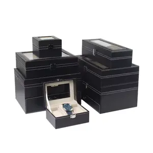 hohe qualität pu leder direkt großhandel 2-20 slot uhr display verpackung box geschenk organizer gehäuse anpassbares logo günstiger preis