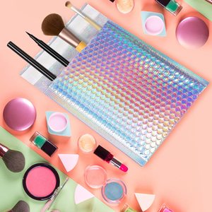 MXW Custom Logo Padded Envelope Shipping Bag 4X8 6X10 Iridescent Holographic Poly Bubble Mailer Metallic Packaging Bag Holo - Product Image 5