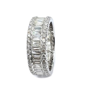 Bague de Fiançailles et de Mariage Classique en Or Blanc Massif 18 carats avec Diamants Baguette Véritables, Design Élégant, Haute Qualité, Fabrication Chinoise - Product Image 2