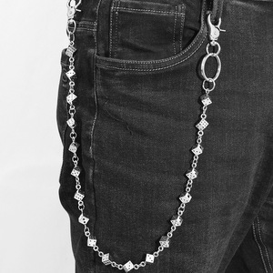 Terlaris tren pribadi Hip Hop logam dadu celana rantai buatan tangan batu manik-manik saku rantai untuk pria perhiasan - Product Image 4
