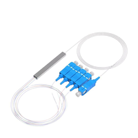 1X2 PLC Splitter SC UPC APC Singlemode 0.9mm tabung baja Mini pemisah serat optik PLC