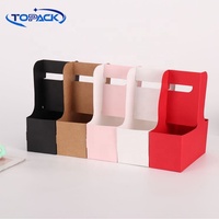 Porte-gobelet en plastique de carton à emporter jetable personnalisé porte-gobelet à café en papier kraft pour boisson chaude et froide