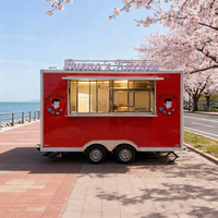 Ventes chaudes de remorque alimentaire mobile pour la vente de gaufres, crêpes, smoothies, desserts, pancakes, beignets, popcorn, barbe à papa
