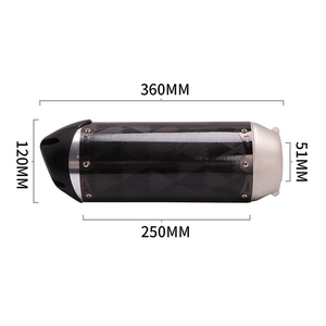 Tubo de Escape de Fibra de Carbono Negro/Plateado para Motocicletas Deportivas Modificadas CBR500/600 ZX6R/10R R6/1 Pequeño Mediano RK8K7 Brothers - Product Image 6