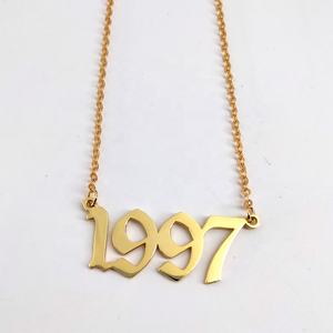 925 In Argento massiccio Personalizzato Anno di Nascita Della Collana per le Donne Degli Uomini Data di Nascita Numero Iniziale Del Pendente Placcato Oro Dei Monili Della Catena Collane - Product Image 1