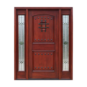 Speakeasy and <strong>Decorative</strong> <strong>Clavos</strong> and Grill Wrought Iron Exterior Door with Sidelight - Product Image 6