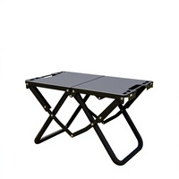 Table pliante rectangulaire en acier au carbone pour l'extérieur, multifonctionnelle, IGT, tactique, glamping, portable, ensemble table-chaise pour pique-nique et camping
