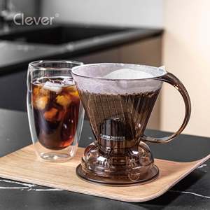 Filtro de café de plástico trapezoidal translúcido marrón para ferias comerciales, gran tamaño, para verter sobre la cafetera - Product Image 6