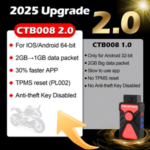 WOYO CTB008PRO Strumento Diagnostico Wireless OBD per Moto B-M-W, Compatibile con iOS e Android, Universale, Lettura e Cancellazione Errori, Nero Rosso - Product Image 4