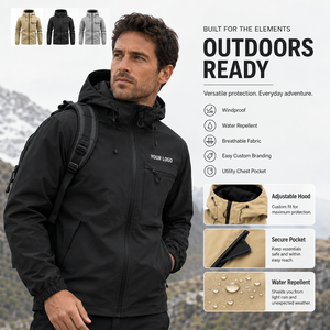 OEM Custom Windbreaker Jacket Lightweight Waterproof Workwear <b>Coat</b> For Retail Promotion And Brand Marketing Campaign Staff - Product Image 1