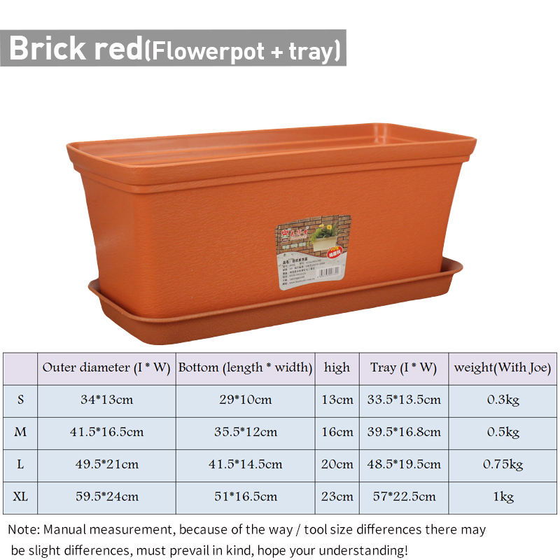 Rouge brique ((Pot de fleurs + plateau)