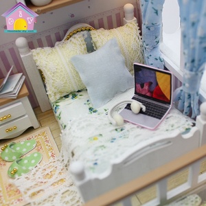 M026ของ Hongda บ้านตุ๊กตาจิ๋วสำหรับเด็กผู้หญิงบ้านตุ๊กตาไม้บ้านตุ๊กตาทำด้วยมือ - Product Image 6