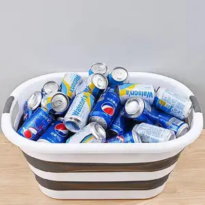 40L Foldable Laundry Basket With Handle Folding Laundry Basket Storage Round Toy Storage Organizer Kids Clothes Organizer Closet