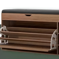 Meuble de rangement à chaussures en bois durable de style moderne et luxueux pour salon, avec pivotement et banc intégré