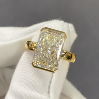 Bague de fiançailles et de mariage de luxe en diamant cultivé en laboratoire certifié IGI VVS VS, sur mesure, or jaune/blanc/rose 10K/14K/18K, taille Radiant