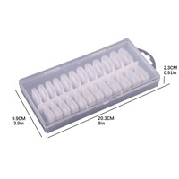 240 faux ongles en gel souple, semi-mat, transparents, à couverture complète, longs, styles cercueil et carrés, pour extension d'ongles, manucure en salon