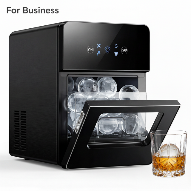 ETL Euhomy Self-cleaning Crystal Ice Ball Maker Machine Automatic Operation Clear Sphere Ice Maker for Business, Bar ,Hotel,Cafe