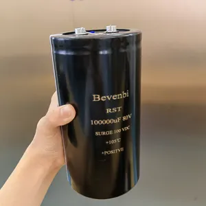 Bevenbi capacitor eletrolítico de alumínio, 8200uf 80v 15000uf 22000uf 80v 450 uf 100v 100000uf 80 graus