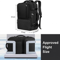 Sac à dos pour articles personnels approuvé par la TSA, sac de voyage extensible avec 3 cubes de rangement, bagage résistant à l'eau pour hommes et femmes