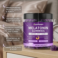 Gummies de mélatonine véganes à marque privée pour la relaxation, suppléments en gros 3mg 5mg 10mg, GABA L-théanine, Gummies de mélatonine pour le sommeil